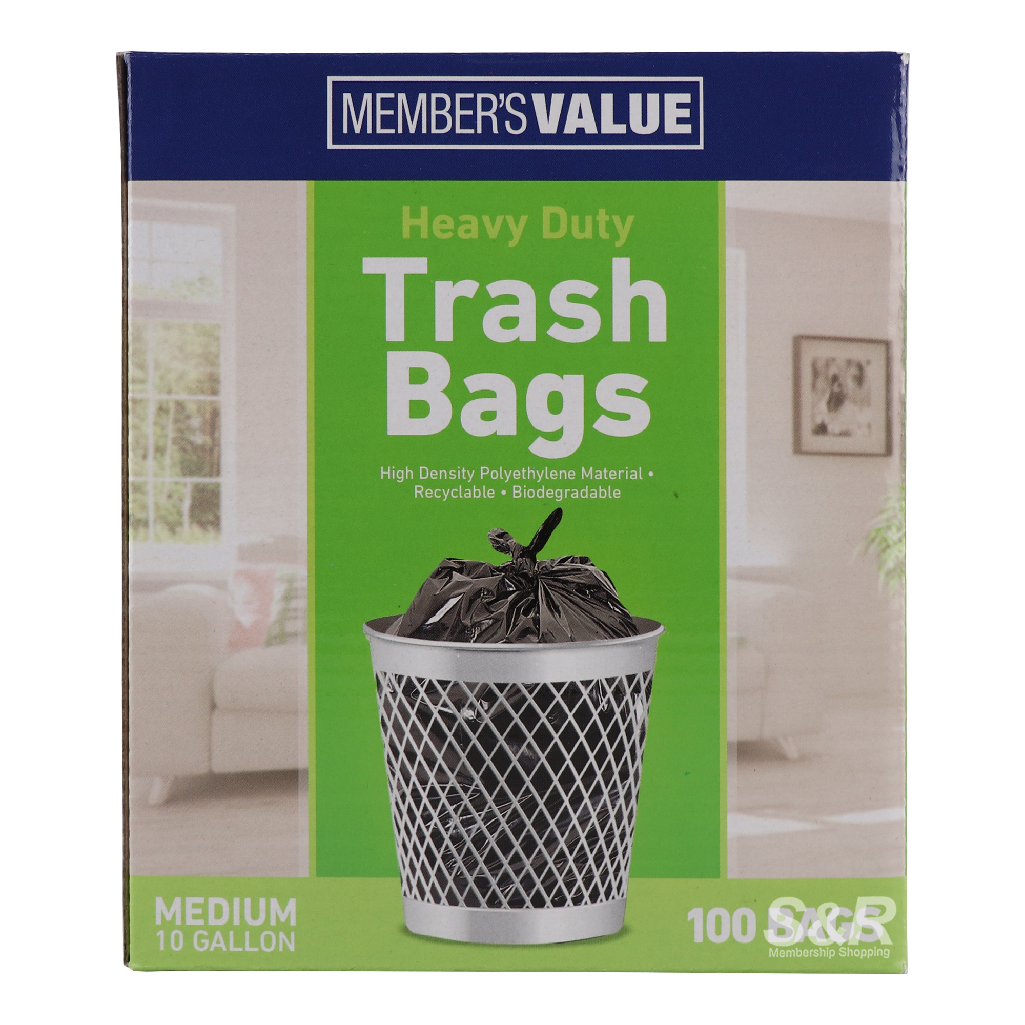 Member's Value Trash Bag Black Medium 100pcs Member's Value Trash Bag Black Medium 100pcs